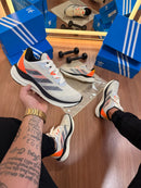 Tênis Unissex Adidas Adizero Boston 08 Cinza e Laranja